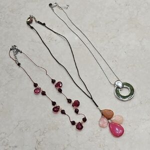 3 Express Elegant Multi-Color Pendant Necklace Set